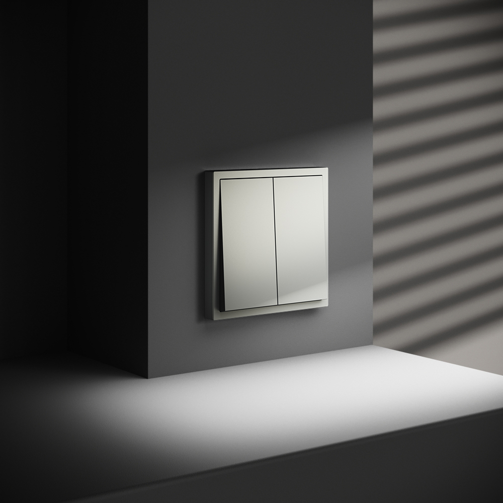 Выключатель встраиваемый VOLTUM S70 двухклавишный 10А VLS020105