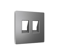 Лицевая панель ALFA для компьютерной/телефонной двойной розетки RJ-45/RJ-11 QUANT Ambrella Volt AP6621_AMB