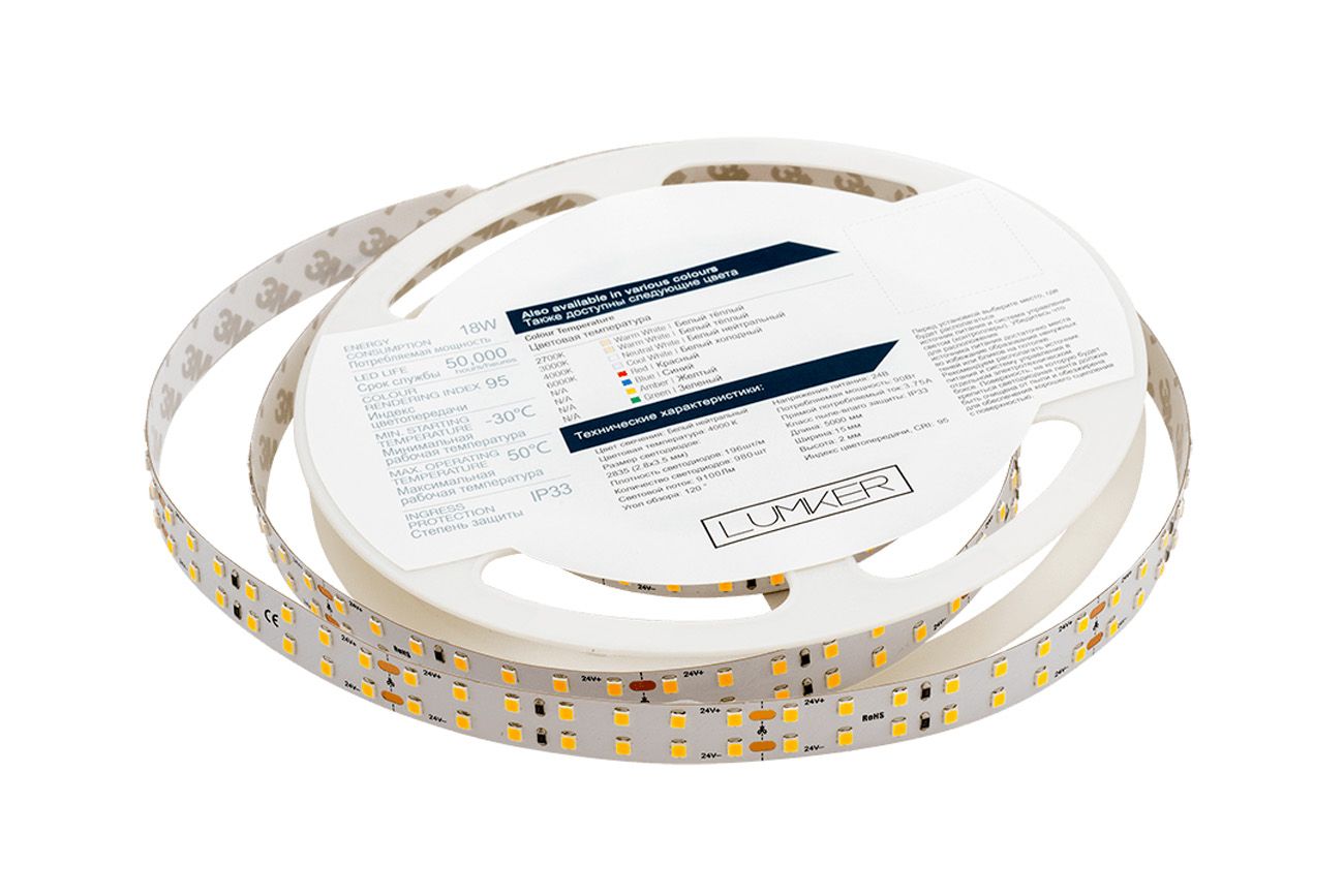 Лента светодиодная 1м. 18W 4000K LUX LK2H196-24-NW-33 00-00003147_SW