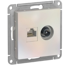 ТВ-розетка встраиваемая и Ethernet RJ-45 (жемчужный) Systeme Electric ATN000489