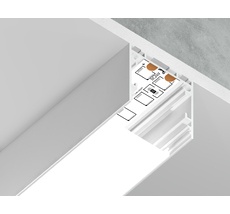 Алюминиевый профиль накладной/подвесной Profile System для ленты до 23мм Ambrella Light ILLUMINATION GP2500WH_AMB