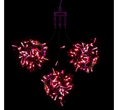 Комплект 3 Красных Нити по 20м, 600 LED, Провод Черный ПВХ, IP54 KDD600-11-1R