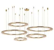 Подвесная люстра Newport Горизонтальная композиция 8240 из пяти плоских колец золото №58_NP