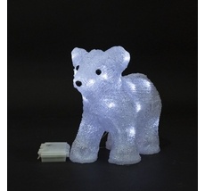 Светодиодный Мишка на Батарейках 23см Белый, 20 LED, IP54 9490928