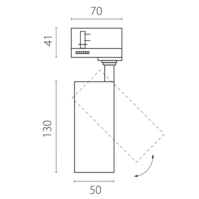 Трековый светильник с адаптером Lightstrar Canno Pro C4127QT_LS