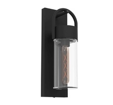 Уличный настенный светильник Eglo CARRARO, E27, 1X60W, IP44, L115, H380, A130, сталь, черный/стекло, прозрачный 900285