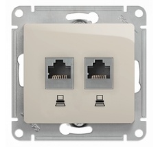 Розетка встраиваемая двойная Ethernet RJ-45 (молочный) Systeme Electric GSL000985KK