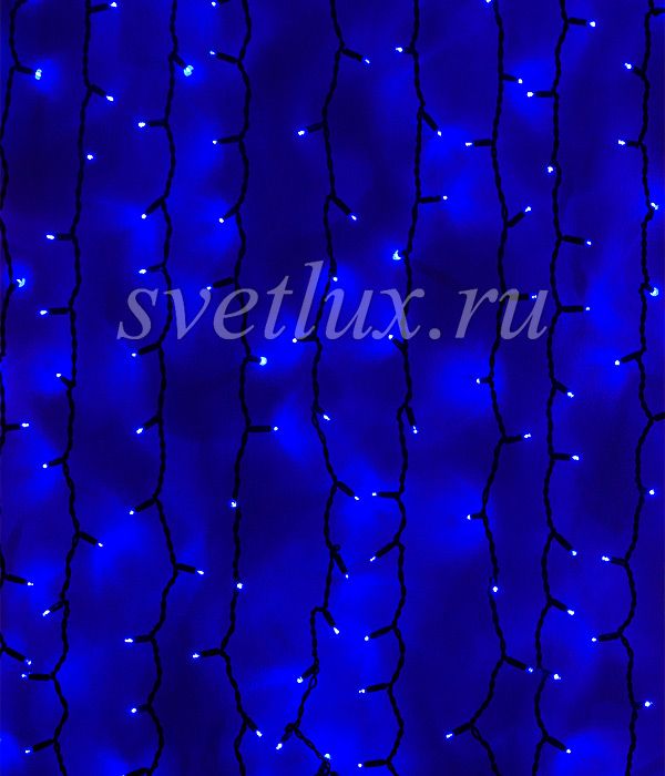 

Гирлянда Занавес 2 x 3 м Синий 220В, 600 LED, Провод Черный Каучук, IP65 04-028, 04-028