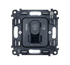 Розетка телефонная RJ-11 (4P4C) с автоматической защитной шторкой Ambrella Volt QUANT VM190_AMB