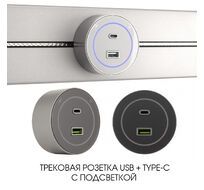 Трековая розетка Arte Milano track-sockets 399732TS/USB-Type-C Silver
