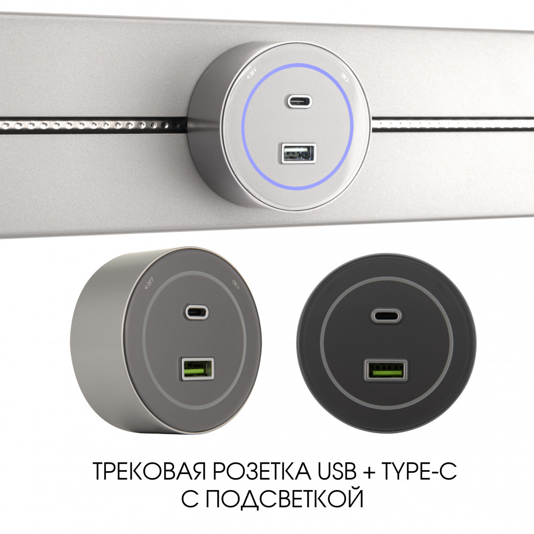 Трековая розетка Arte Milano track-sockets 399732TS/USB-Type-C Silver