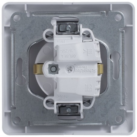 Розетка встраиваемая с заземлением и шторками (белый) Systeme Electric GSL000144