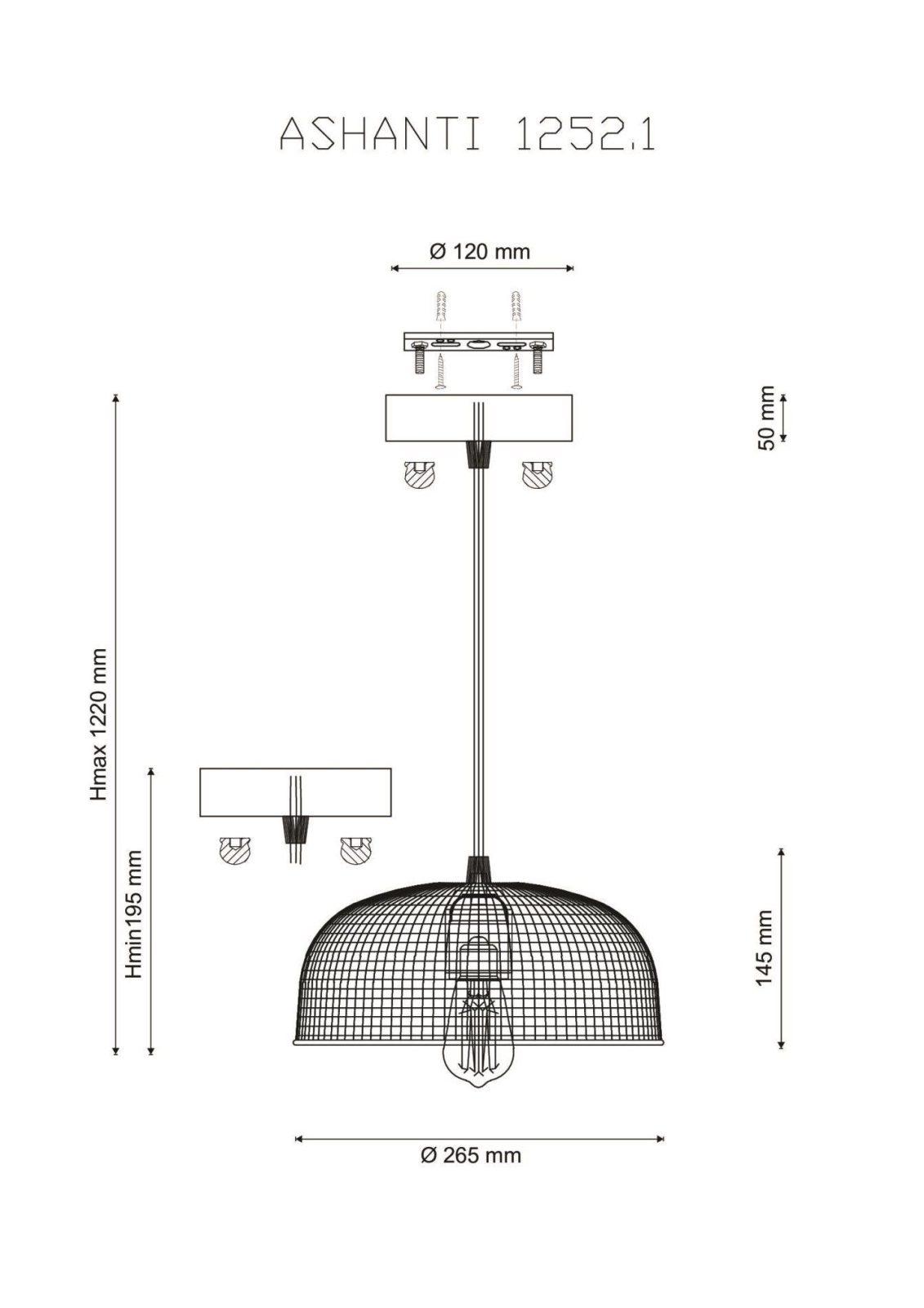 Подвесной светильник Lucia Tucci ASHANTI Pend ASHANTI 1252.1