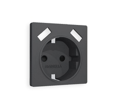 Лицевая панель для электрической розетки с заземлением со шторками 2USB A+A Ambrella Volt QUANT AP9090_AMB