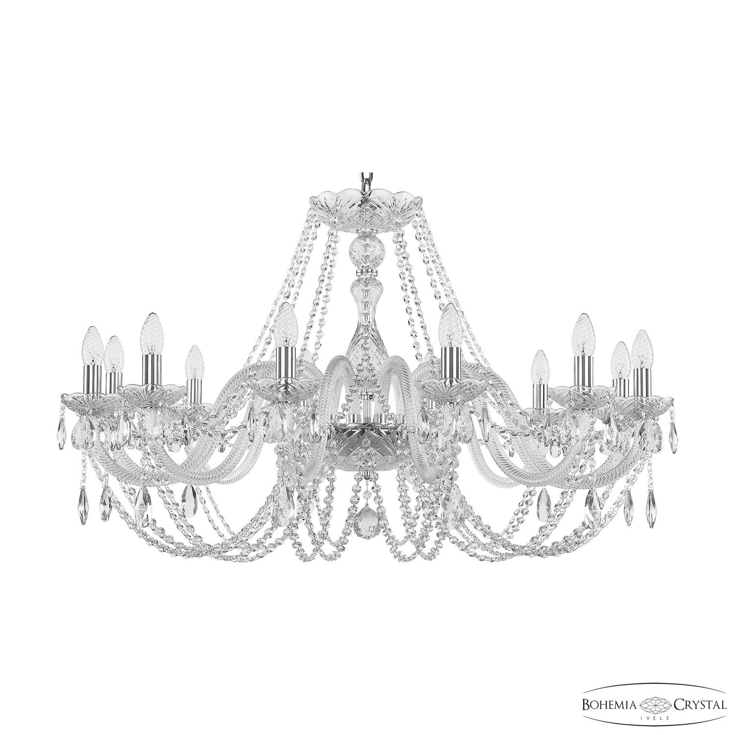 Хрустальная люстра Bohemia Ivele Crystal 101/12/360 Ni_BI