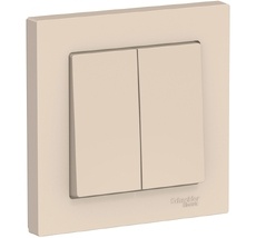 Выключатель встраиваемый двухклавишный (бежевый) Systeme Electric ATN000252