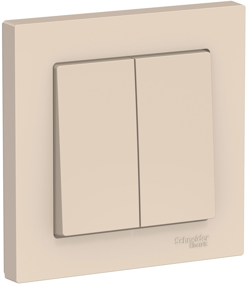 Выключатель встраиваемый двухклавишный (бежевый) Systeme Electric ATN000252