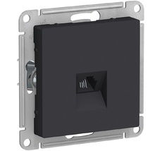 Телефонная розетка встраиваемая RJ-11 (карбон) Systeme Electric ATN001081