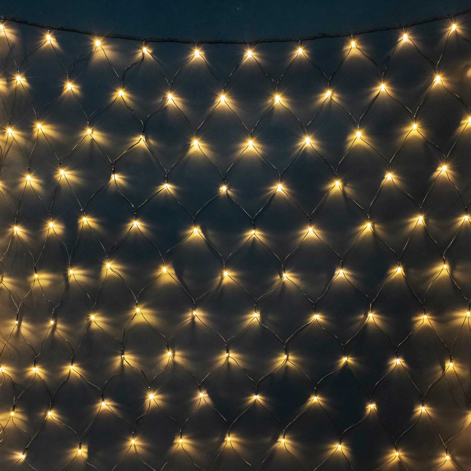 Светодиодная Сеть 2 x 3 м Желтая 24В, 384 LED, Провод Чёрный ПВХ, IP54 LTC NTL384M-11-1Y