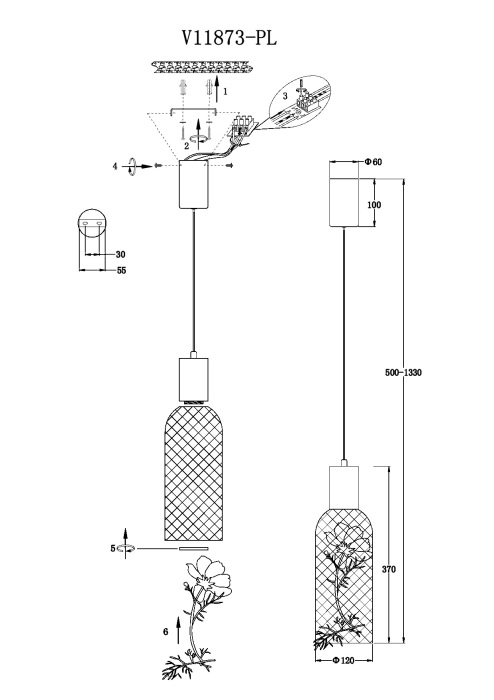 Подвесной светильник светодиодный Moderli V11873-PL_MD