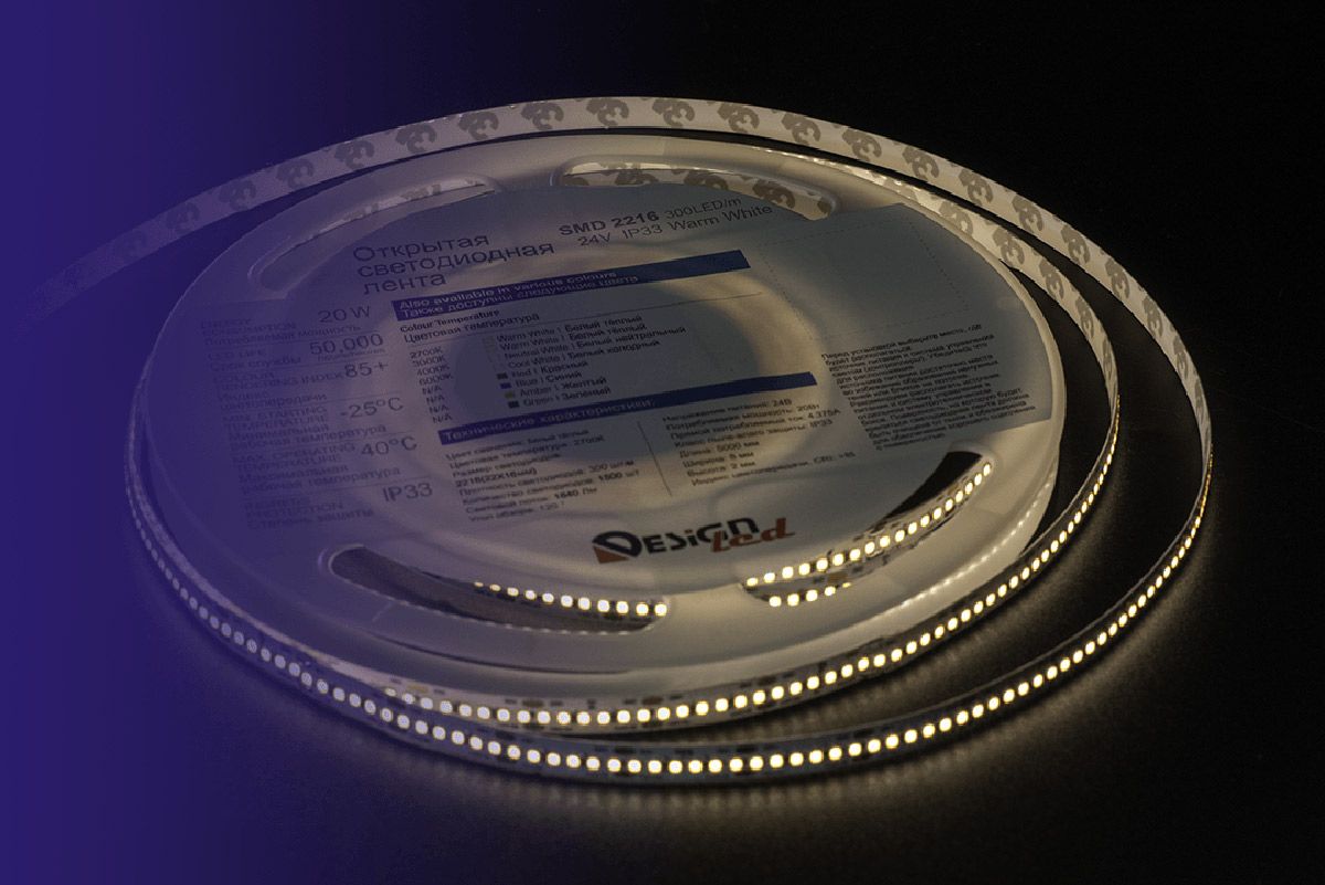 Светодиодная лента 1м. 20W 3000К DSG2A300-24-WW-33 00-00002840_SW