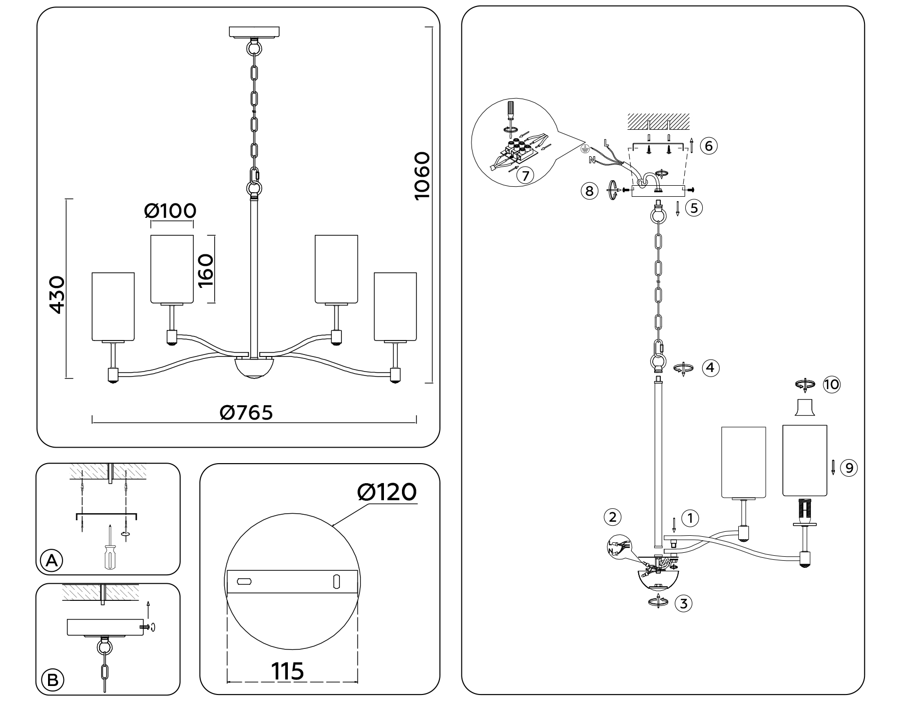 Подвесная люстра Ambrella Light Heigh Light HIGH LIGHT LH56054_AMB