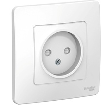 Розетка встраиваемая без заземления со шторками (белый) Systeme Electric BLNRS000111