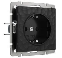 Розетка с заземлением и шторками (черный) Hummer a052052_WR