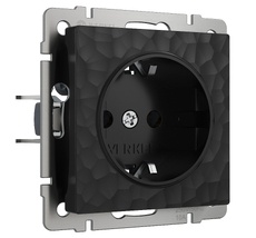 Розетка с заземлением и шторками (черный) Hummer a052052_WR