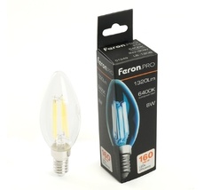 Лампа светодиодная филамент C35 свеча 8W 175-265V E14 6400К Feron 51249_FR