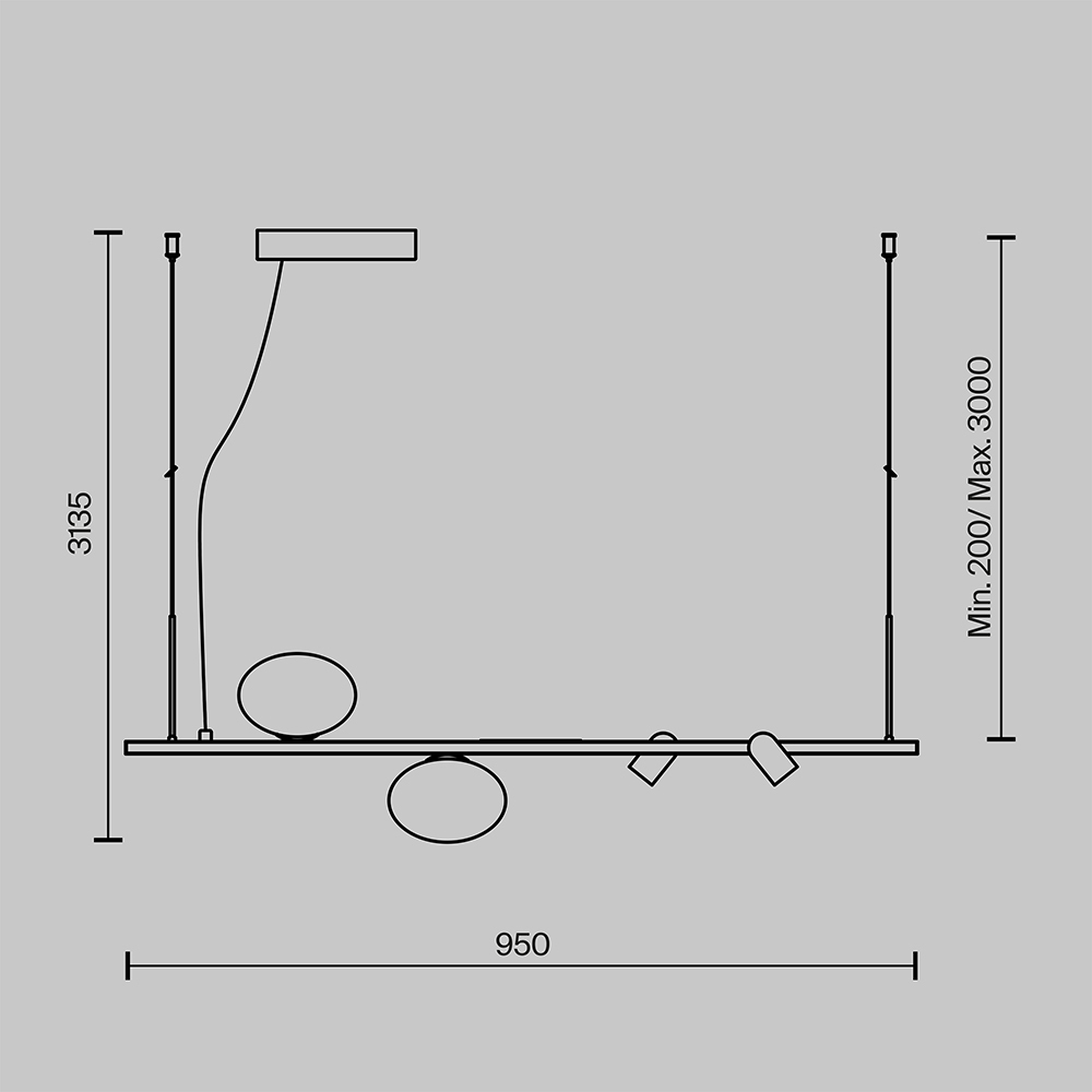 Подвесной светильник Maytoni Inversio MOD350PL-02BBS_MY
