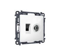 Комплект механизма розетки компьютерной + TV оконечной RJ-45 с автоматической защитной шторкой ALFA QUANT (AP1125, VM195) Ambrella Volt MA112510_AMB