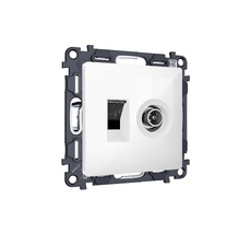 Комплект механизма розетки компьютерной + TV оконечной RJ-45 с автоматической защитной шторкой ALFA QUANT (AP1125, VM195) Ambrella Volt MA112510_AMB