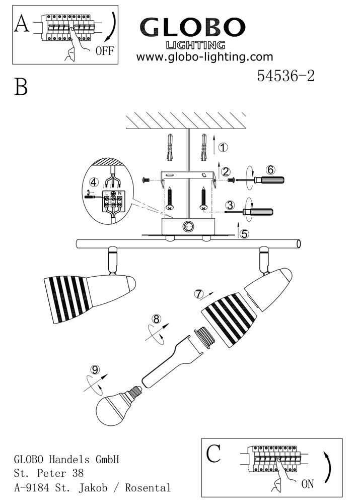 Спот Globo Caleb 54536-2_GL
