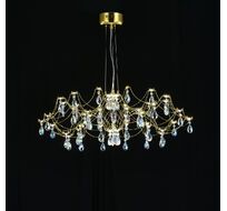 Подвесная люстра светодиодная с пультом и хрустальными подвесками K9 MyFar MR2662-60P-50CD