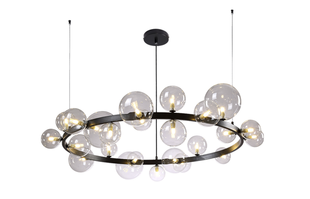 Подвесная люстра Crystallux AGATA AGATA SP24 V2 BLACK/TRANSPARENTE_CR