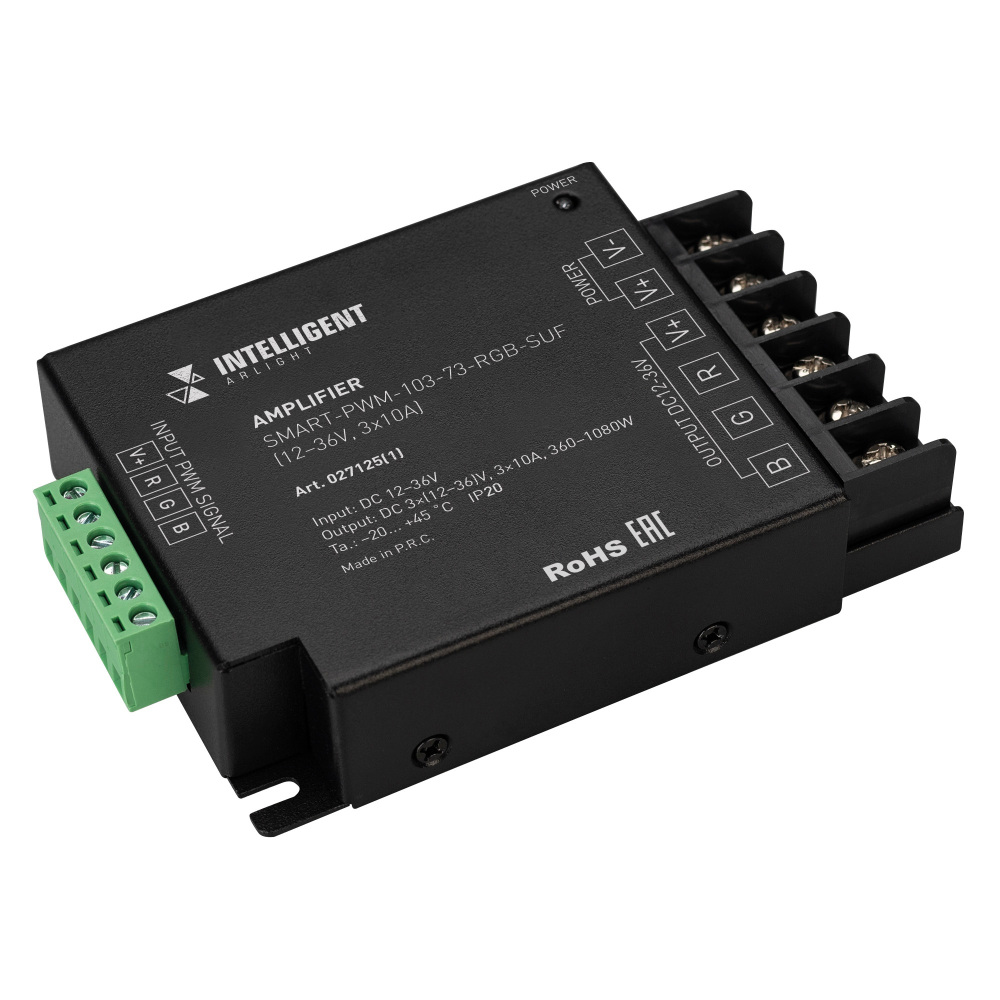 INTELLIGENT ARLIGHT Усилитель SMART-PWM-103-73-RGB-SUF Black (12-36V, 3x10A) (IARL, IP20 Металл, 5 лет) 027125(1) Arlight 027125(1)_ARL