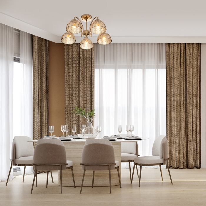 Потолочная люстра на штанге E27*40W Escada 665/5P_ESC