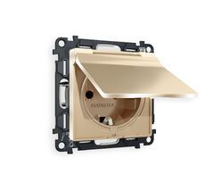 Розетка Ambrella Volt ALFA с заземлением с шторками и защитной крышкой 2P+E 16A-250V IP44 QUANT MA608010_AMB