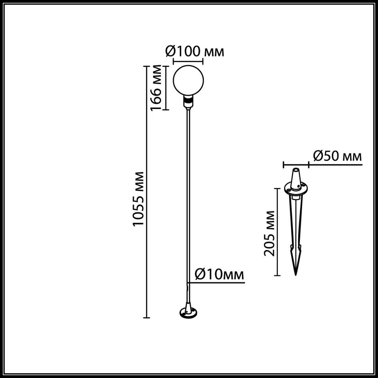 Уличный светильник ODEON LIGHT DANDE 7121/2GLB