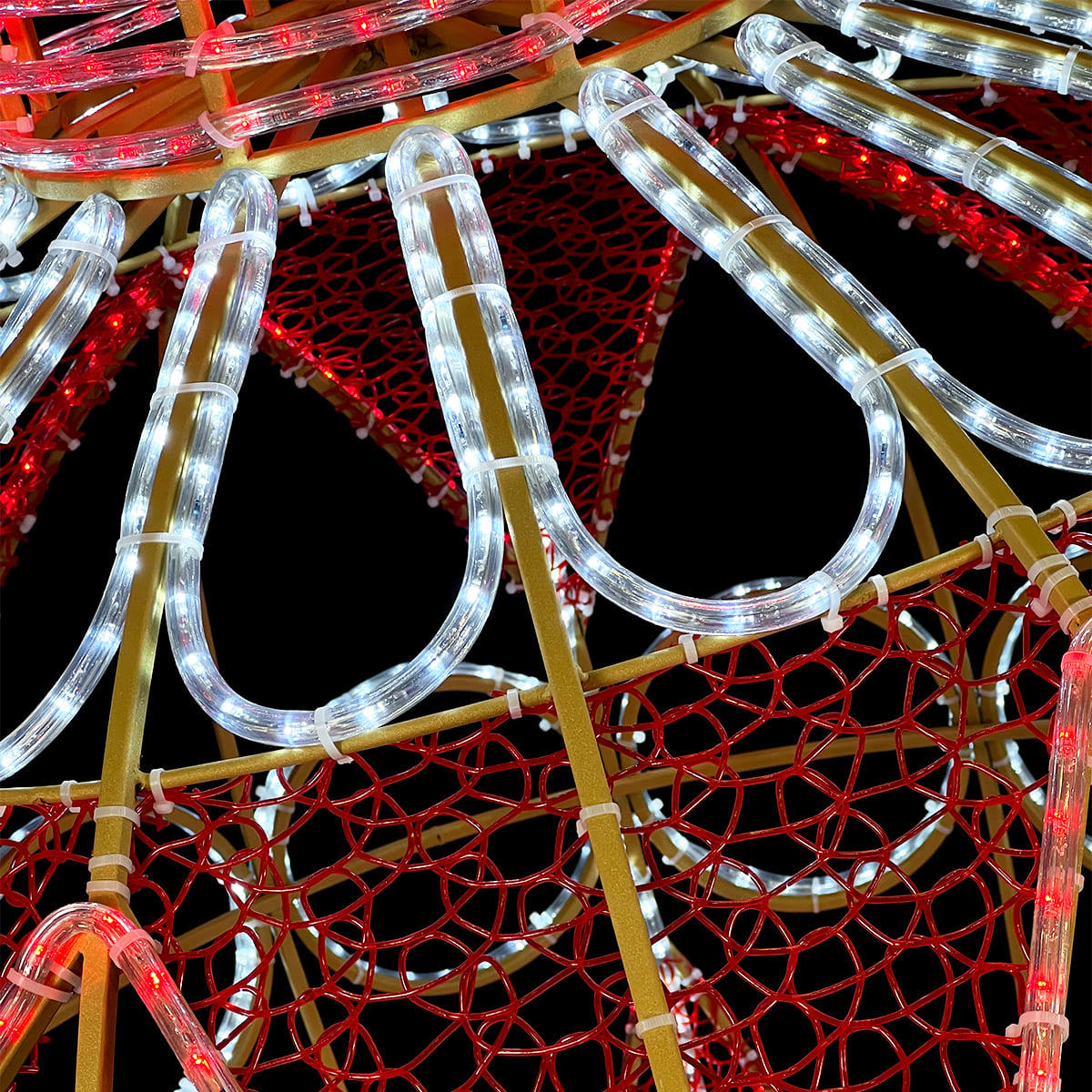 Светодиодная Фигура Новогодний Шар 1,3м Красно-Белый, IP65 LC-13158