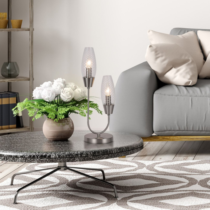 Настольная лампа 10165/2 E14*60W Nickel Escada 10165/2 Nickel_ESC