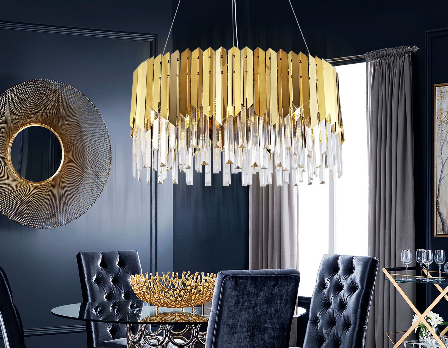 Подвесная люстра Ambrella light с хрусталем TRADITIONAL TR5286_AMB