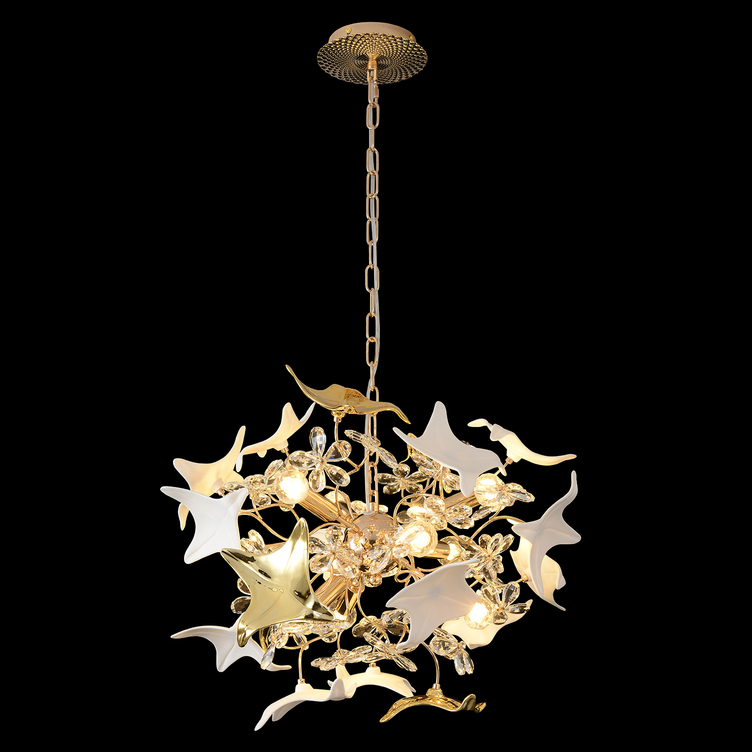 Подвесная люстра Crystal Lux LETISIA LETISIA SP9 GOLD_CR