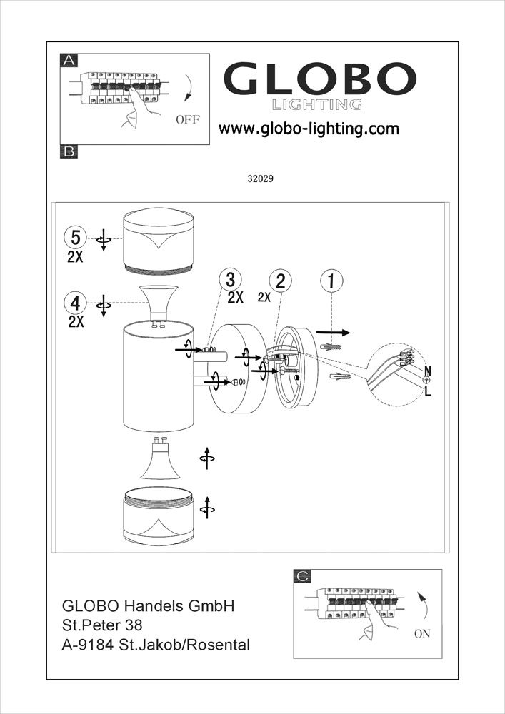 Уличный настенный светильник Street 32029_GL