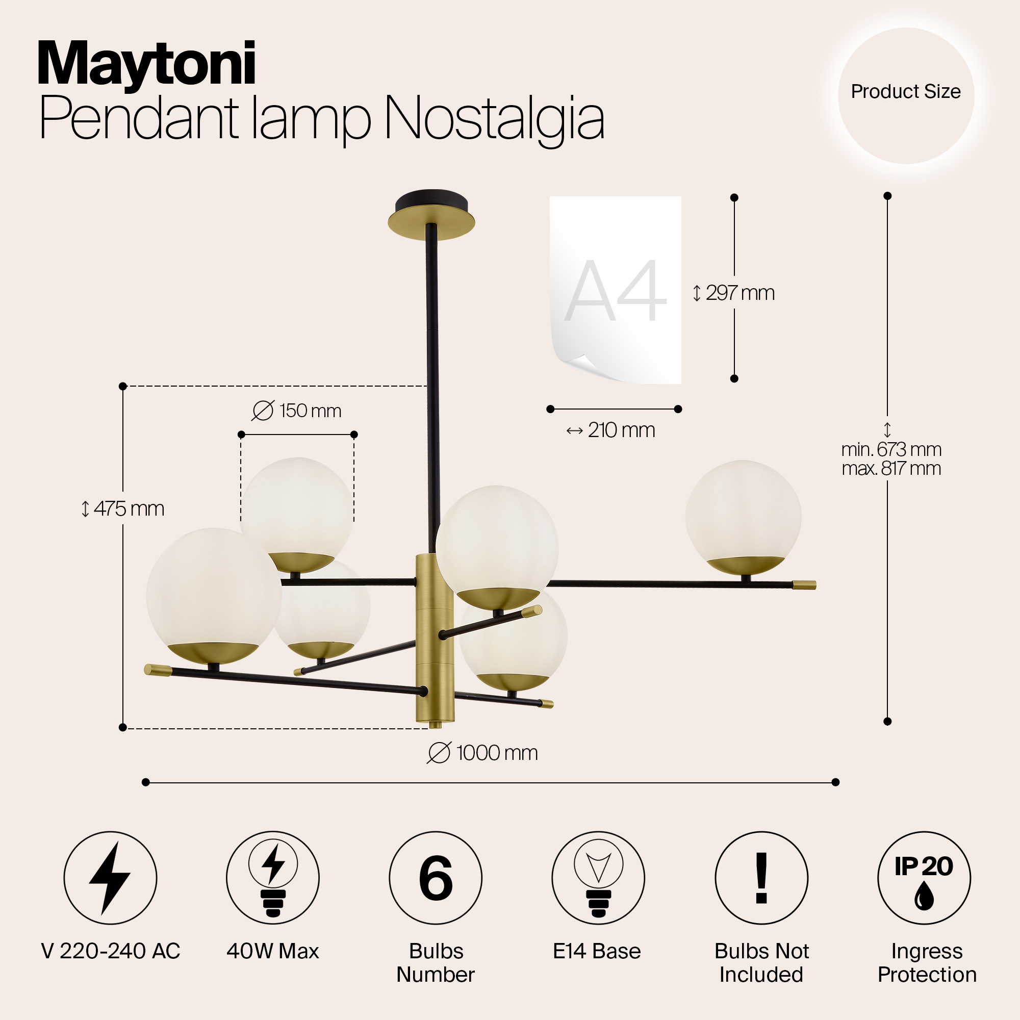 Потолочная люстра Maytoni Nostalgia MOD048PL-06G_MY