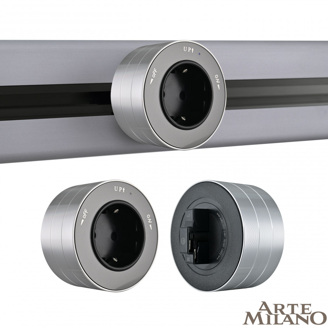 Трековая розетка Arte Milano track-sockets 380011TS/ES Grey