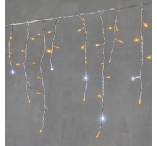 Гирлянда Бахрома 4,9 x 0,5 м Желтая с Мерцанием Белого Диода 220В, 240 LED, Провод Прозрачный ПВХ, IP54 PIL240BLW-10-2Y