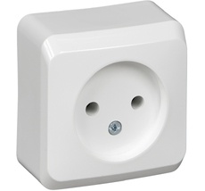 Розетка накладная без заземления (белый) Systeme Electric PA16-001B