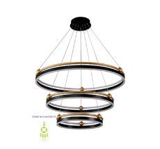 Подвесная люстра Crystallux FERNANDO SP158W LED D400+600+800 BLACK/GOLD_CR